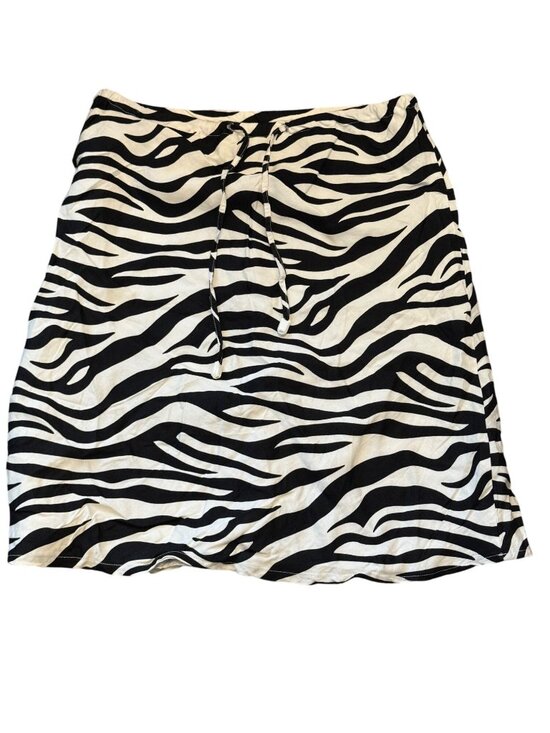 Sherry Taylor Dresses & Skirts - Zebra Print Womens Skirt By Sherry Taylor  Size L  Drawstring Waist  Ramie & Ray